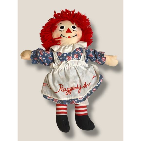 2002 Applause Classic Raggedy Ann Rag Doll 15" Blue Dress Pinafore - Picture 1 of 7